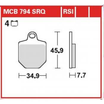 Juego de pastillas de freno TRW MCB794RSI Sinter competición offroad sin homologación para carretera