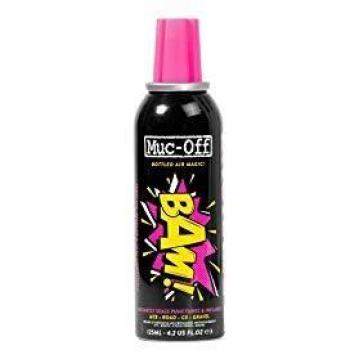 Muc-Off B.A.M! Inflate & Repair, 125 Millilitres - Instant Puncture Repair And Inflating Spray For Bikes - Suitable For Road, CX/Gravel And MTB Wheels
