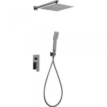 Conjunto ducha monomando empotrado Pisa black gun metal