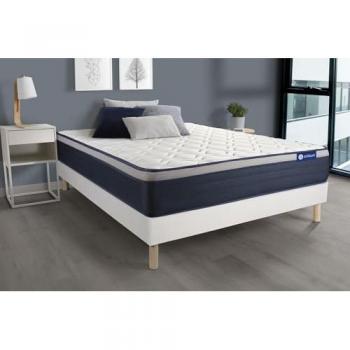 Pack Actisom Somier blanco + Colchón con muelles y viscoelástica 150 x 190 cm