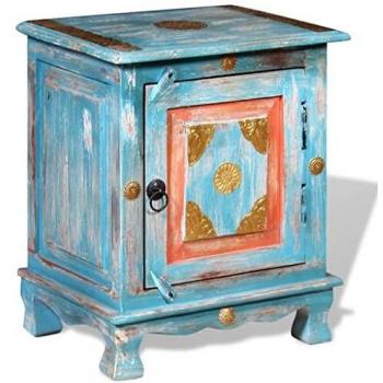 vidaXL Nightstand Solid Mango Wood Blue