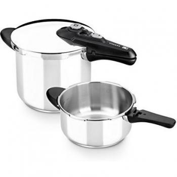 BRA Vitesse - Set duo ollas a presión, Metal, Plata, 4 y 7 litros.Aptas para todo tipo de cocinas ,incluída inducción.