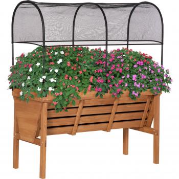 Huerto Urbano Elevado de Madera 120x55x143 cm Outsunny