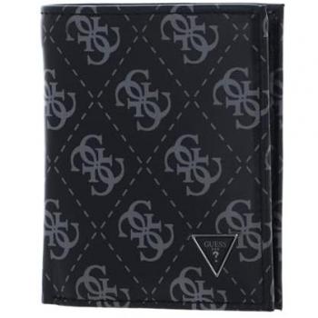 Cartera de piel Guess Vezzola Mini con monedero y compartimentos para tarjetas, color negro