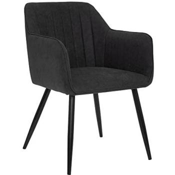 Sillón Visoca de Madera y Metal Negro - Diseño Contemporáneo para Hogar