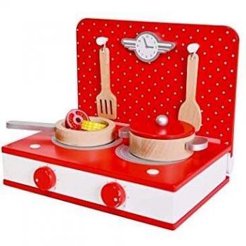 Classic World 2-in-1 Wooden Kitchen Set with Grill and Stove - 22 Pieces
