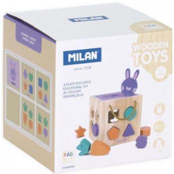Milan Rabbit Juguete Educativo de Madera Cubo para Encajar Piezas 17 Piezas +12 Meses