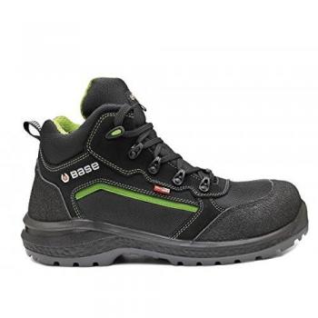 Base Protection, BE-POWERFUL TOP Bota de Seguridad para Mujeres y Hombres, Negro y Verde, Talla 40