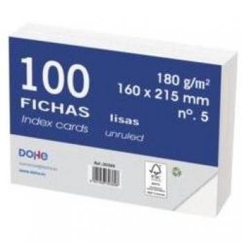 Fichas de cartulina offset blanca rayadas - 100 unidades - 180g