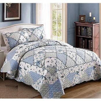 VIVILINEN 3 Piezas Cubierta Cama, Colcha Bouti Pique, para Cama 150 o Cama 135, Manta Funda para Verano Invierno Cama Matrimonio, Sobrecama Ropa de Cama,Colchas Patchwork