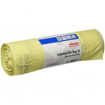 Vileda 138754 - Rollo de bolsas de basura industriales extragrandes, color amarillo, 1 unidad