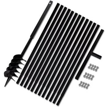 vidaXL Taladro de Tierra con Mango 120 mm con Tubo de Extensión 13 m Acero