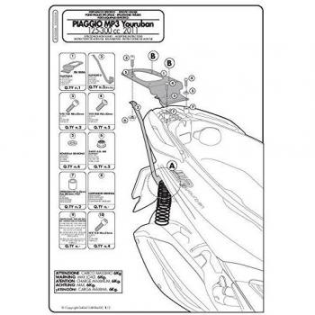 Givi sr560 0mgivi Topcase de Tirantes para Monokey maletín, Negro, 40