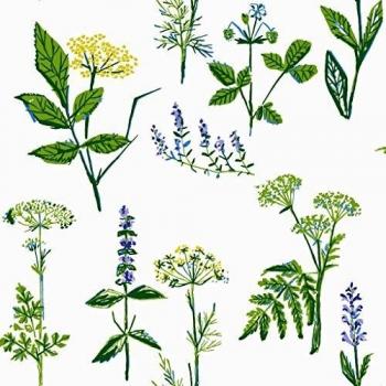 Lisbet Jobs 1789 - Papel pintado, diseño de flores veraniegas, color blanco mate