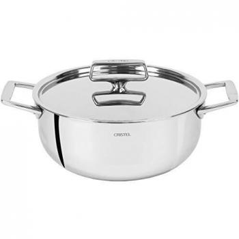 Cacerola de acero inoxidable Castel Pro con tapa de 20 cm