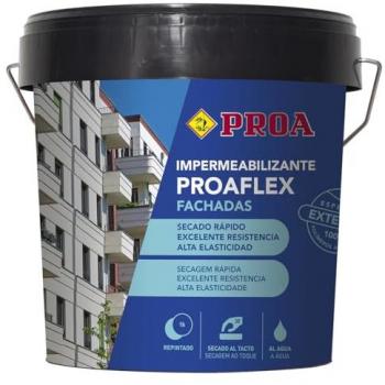 Pintura impermeabilizante elástica fibrada Proaflex PROA, Blanco 15 L