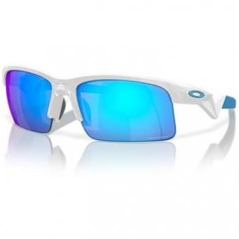 Oakley Capacitor Polished White Kids Sunglasses with Prizm Sapphire Lenses