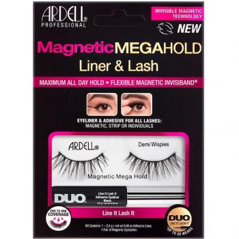 Ardell Magnetic Megahold Liner & Lash Demi Wispies Set de Pestañas Postizas, 2 Unidades