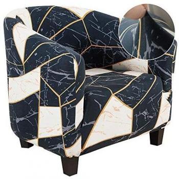 HIFUAR Fundas de Sillón Chesterfield Elásticas,Moderna Cubre Sofá 1 Plaza,Fundas de Butacas Extraíbles y Lavables, Fundas Protector de Muebles Elegante para Chester 1 Plaza,Geometría#8