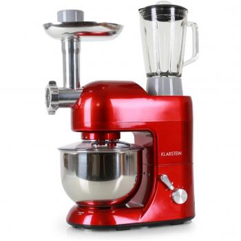Klarstein Lucia Rossa Robot de Cocina 3 en 1 (1800 W, 5 L, Acero Inoxidable, Libre de BPA)