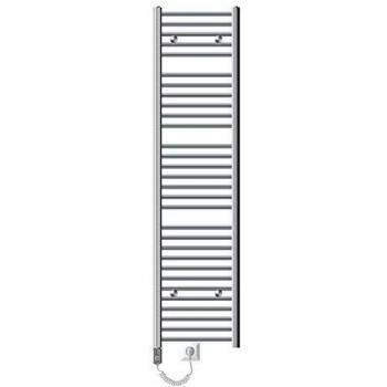 Radiador Toallero Eléctrico ECD Germany - 1200W - 400 x 1800 mm - Blanco - Plano - Conexión Lateral - Calentador de Toallas