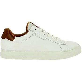 Schmoove Spark Clay Low Leather Sneakers for Men in White/Camel