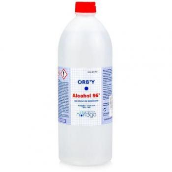 Brum Alcohol 1 Litro Orby - Alcohol etílico 96º, antiséptico para la desinfección de heridas, eficaz contra bacterias y hongos, ideal para uso doméstico y hospitalario