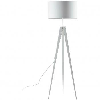 Lámpara de pie trípode Ibis blanca con pantalla de tela y base de metal 50x160 cm E27