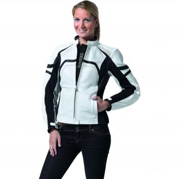 Racer Sue Ladies Chaqueta de Motorista para Mujer, Negro/Blanco, 38