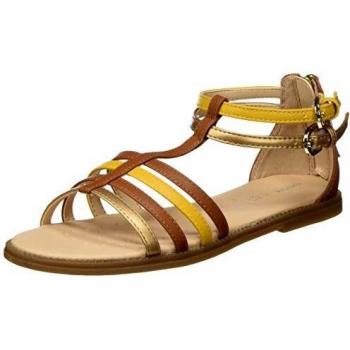 Geox J Sandal Karly Girl, Sandalias de Gladiador Niños, Marrón