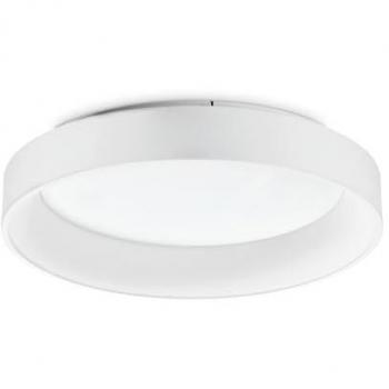 Ideal Lux Ziggy Luz Semiempotrable LED Integrada Redonda 60 cm Blanca 3000K No Regulable, Luz de Techo Moderna Ziggy Metal Blanco 42W 3000K Luz Caliente