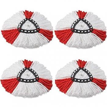 Sweetone Cabezas de Fregona de Repuesto, 4 Pcs Repuesto de cabezal de fregona de microfibra 360 Grados Trapeador Giratorio Recambios de Mopas Microfibras para Vileda Turbo, EasyWring