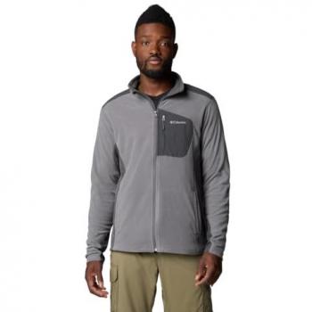 Columbia Klamath Range Full Zip Forro Polar Hombre, Chaqueta de forro polar con cremallera completa, Color: City Grey/Shark, Talla: M