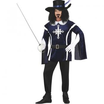 Disfraz de Mosquetero Adulto Azul Elegante