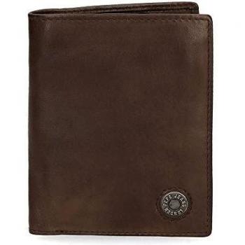 Cartera Pepe Jeans Button Vertical con Monedero Marrón