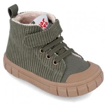 Garvalín Botines de Pana para Niños Color Truffle Talla 27 con Doble Cierre Adherente y Cordones
