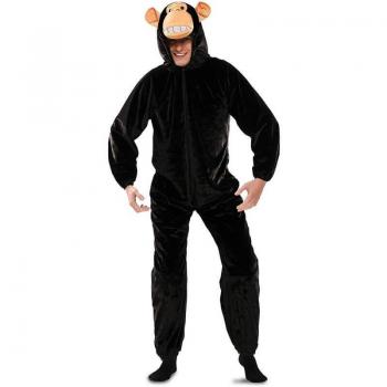 Disfraz de Chimpancé para hombre Eurocarnavales - Disfraz completo con pelaje sintético, máscara de chimpancé, guantes y pantalones