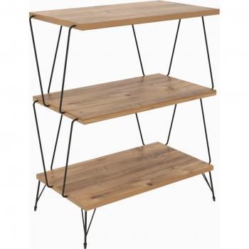 Mesa de café 3 estantes en madera 46x76x30 cm