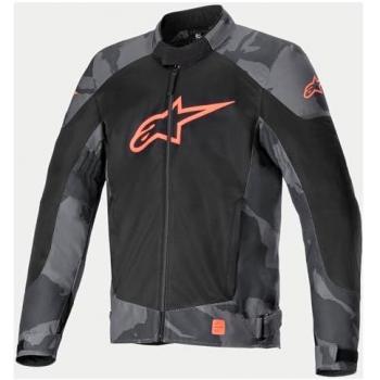 Chaqueta de Moto Alpinestars T-SP X Superair Gris-Camuflaje-Rojo Fluo