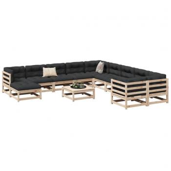vidaXL 12 Piece Garden Sofa Set Solid Wood Pine