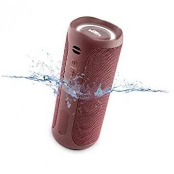 Altavoz Upper 3 de Vieta Pro, con Bluetooth, True Wireless, Micrófono, Radio FM, 10 Horas de autonomía, Resistencia al Agua IPX7, Entrada Auxiliar y sistema de luces; Color Burdeos.