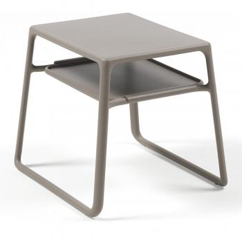 Mesa Auxiliar de Jardín Nardi Pop, 29x37x39 cm (Largo x Ancho x Alto), Color Marrón Pardo, Forma Rectangular