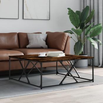 Mesa de centro de madera multicapa de roble ahumado 100x100x40 cm