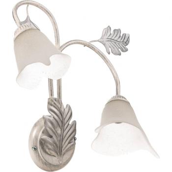 Aplique de pared MARILENA Twin Light Metal,Cristal plata,Blanco