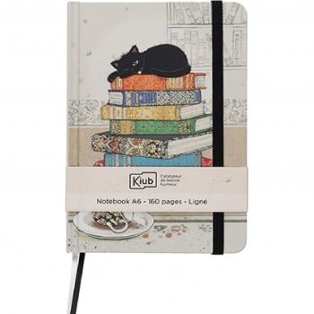 Cuaderno A6 Gato Dormido en Libros Bug Art con Tapa Dura y Páginas Encoladas y Cosidas