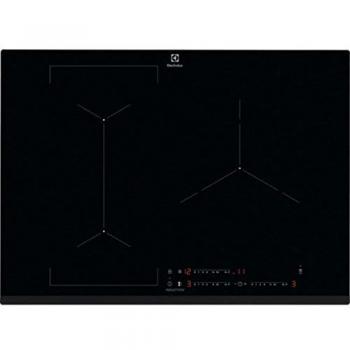 Placa de Inducción Electrolux EIV73342 - 3 Fuegos, Ancho 56 cm, Profundidad 49 cm, Negro, Sistema Hob2Hood y Función Bridge