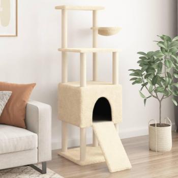 Árbol para Gatos con Rasguño en Crema de Sisal 153 cm