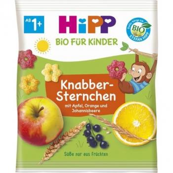 Estrellitas con Frutas Bio HiPP 30 gramos, galletas para bebés, orgánicas, sin azúcares añadidos, con frutas naturales, paquete de 30 gramos