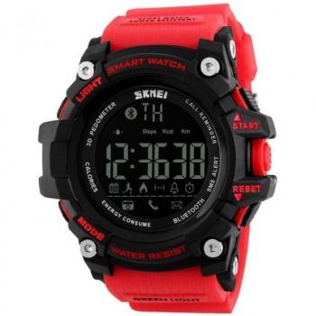 Smartwatch SKMEI 1227 - Rojo con Notificaciones, Podómetro y Ritmo Cardíaco