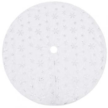 vidaXL Luxury Christmas Tree Skirt White 122 cm Faux